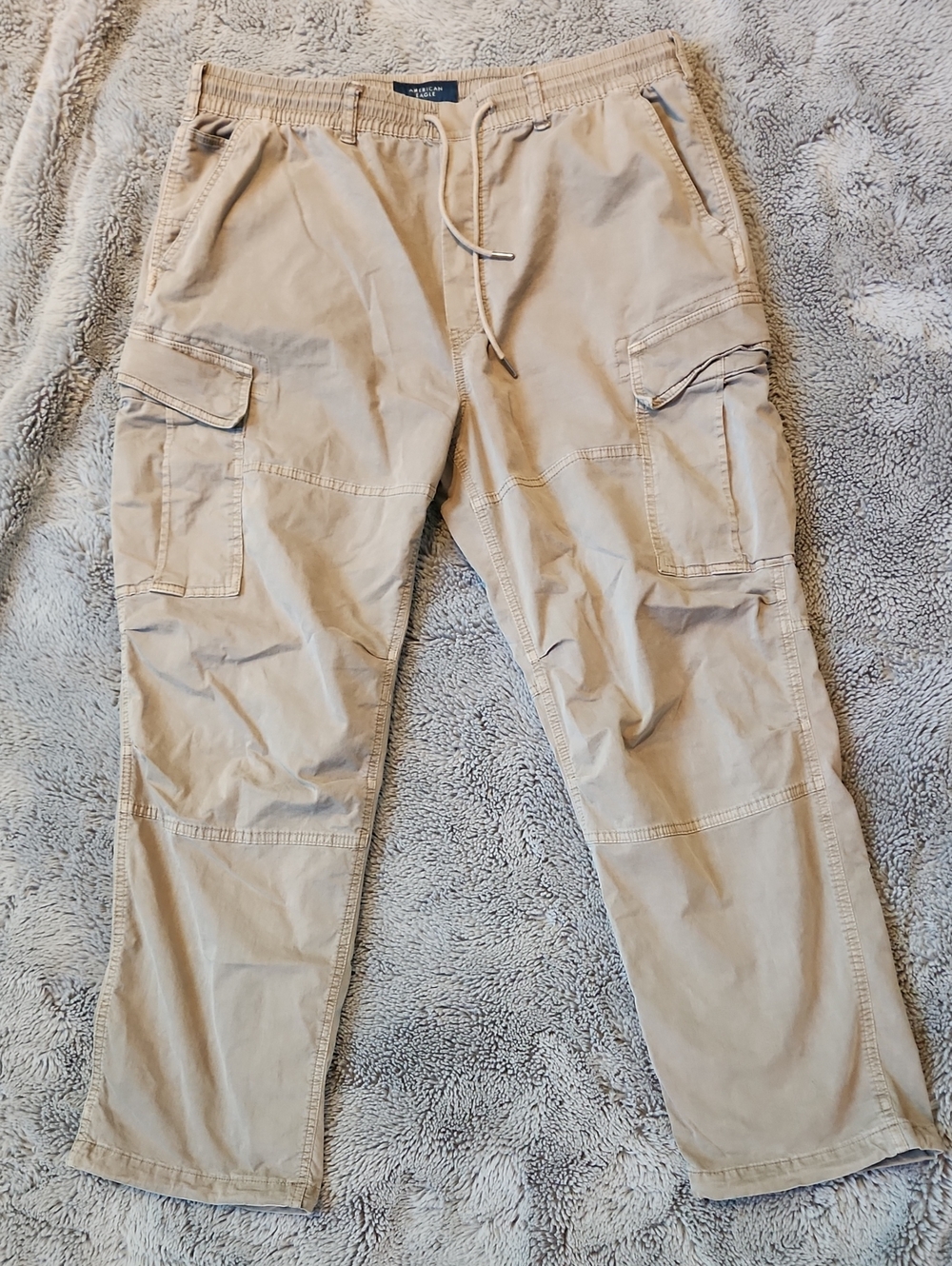 American Eagle Outfitters Tan Cargo Drawstring Pants